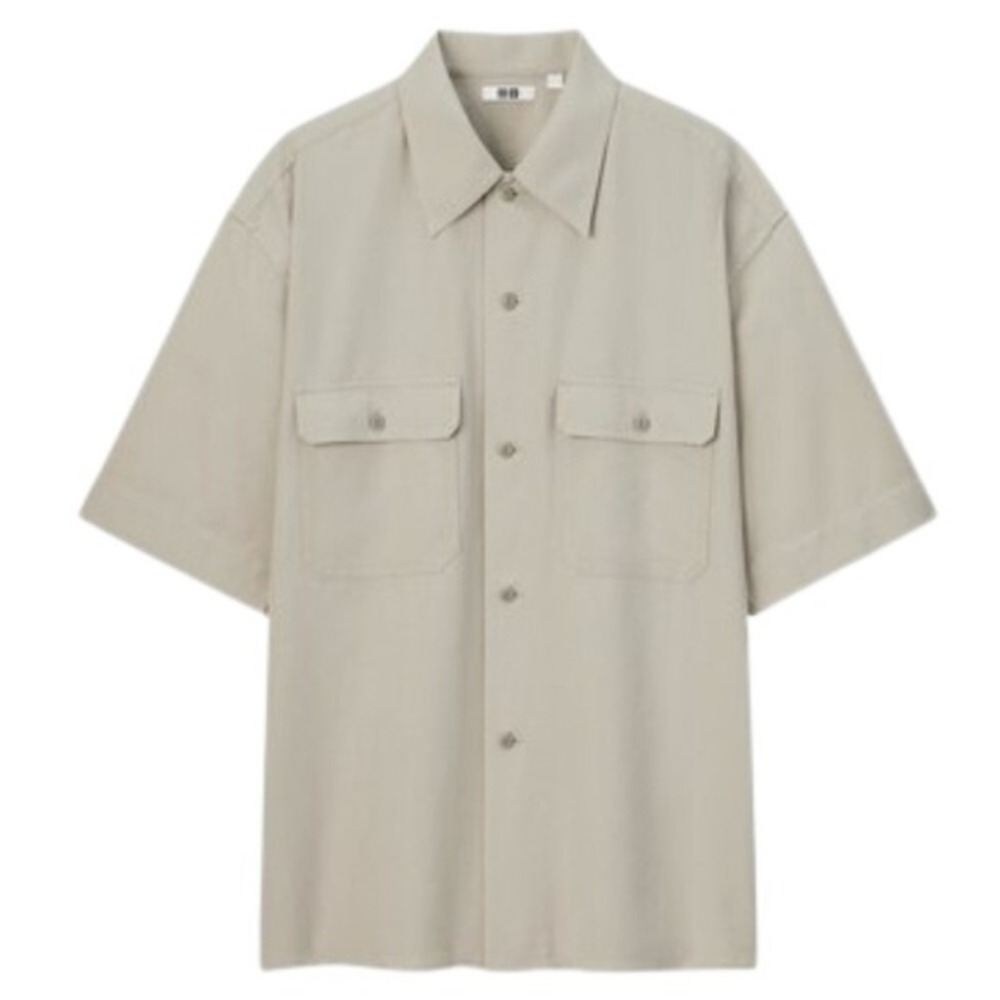 Lemaire Uniqlo U Oversize Short Sleeve Camp Workshirt Lycocell XS/S Linen Beige